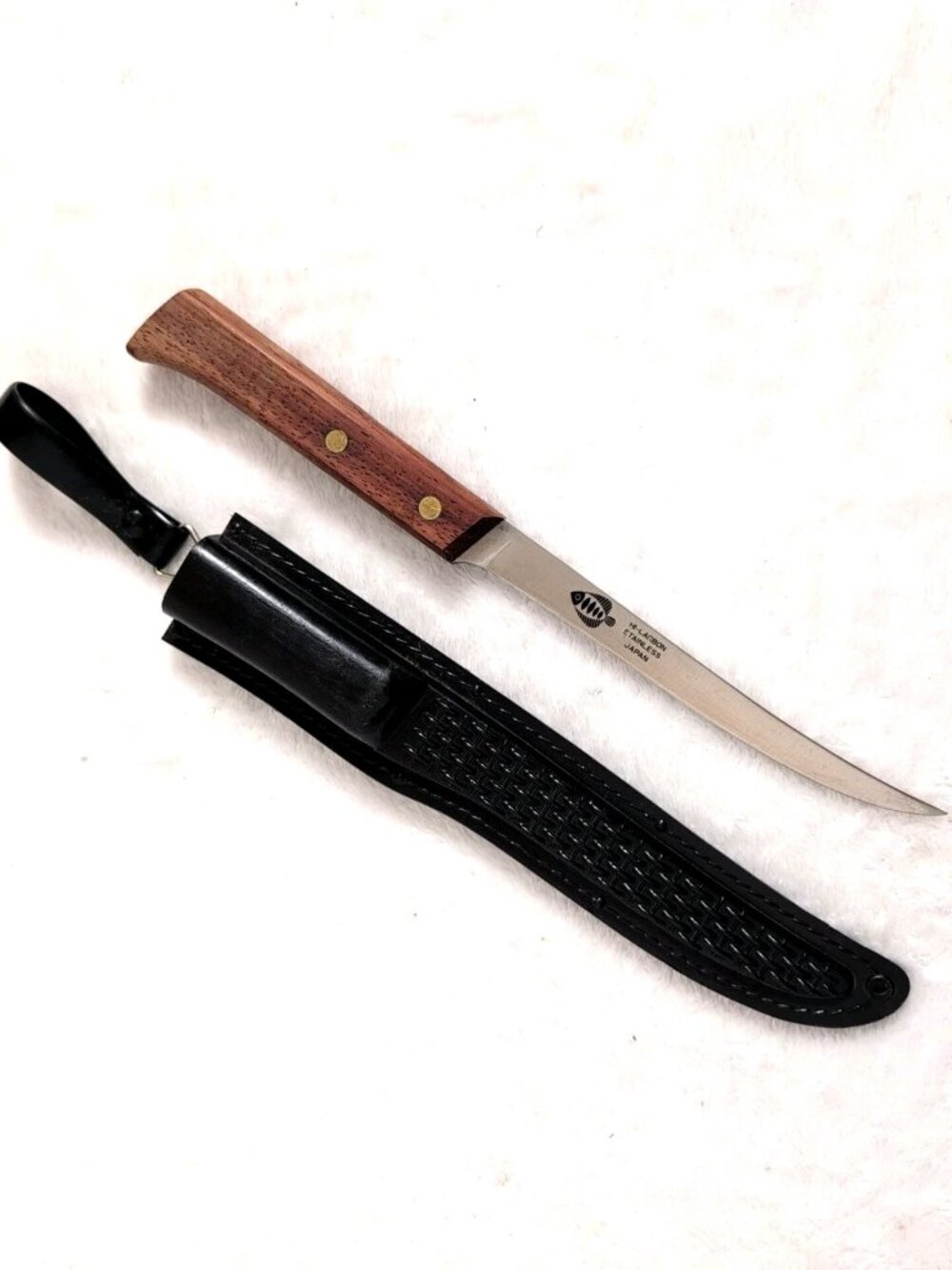 Japanese Hi-Carbon Stainless Steel Fish Filet Knife SHARP With Hard Sheath VGC